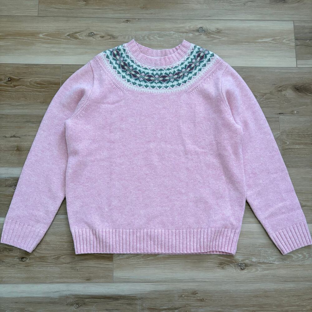 J. Crew Men’s Fair Isle–Yoked Sweater Wool Hthr Peony Fair Isle L